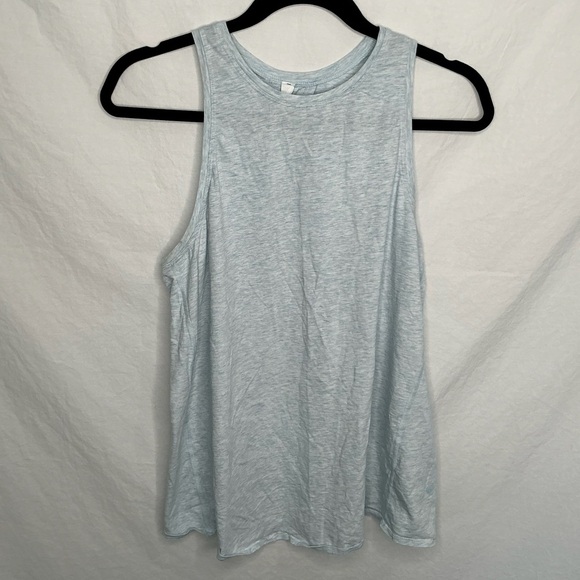 LULULEMON Size 8 Light Blue Heathered ALL TIED UP Open Back Breezy Tank Yoga EUC - Picture 1 of 9